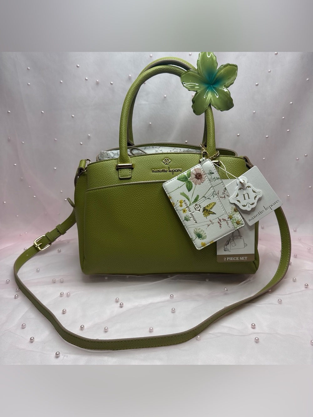 Nanette Lepore Lancaster Satchel- Algae Bloom 🦚